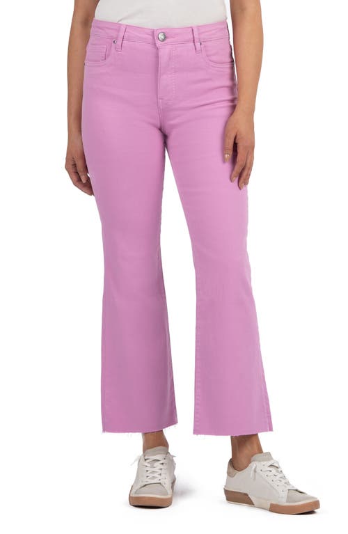 Kut From The Kloth Meg High Rise Fab Ab Raw Hem Jeans In Peony Pink In Wild Berry
