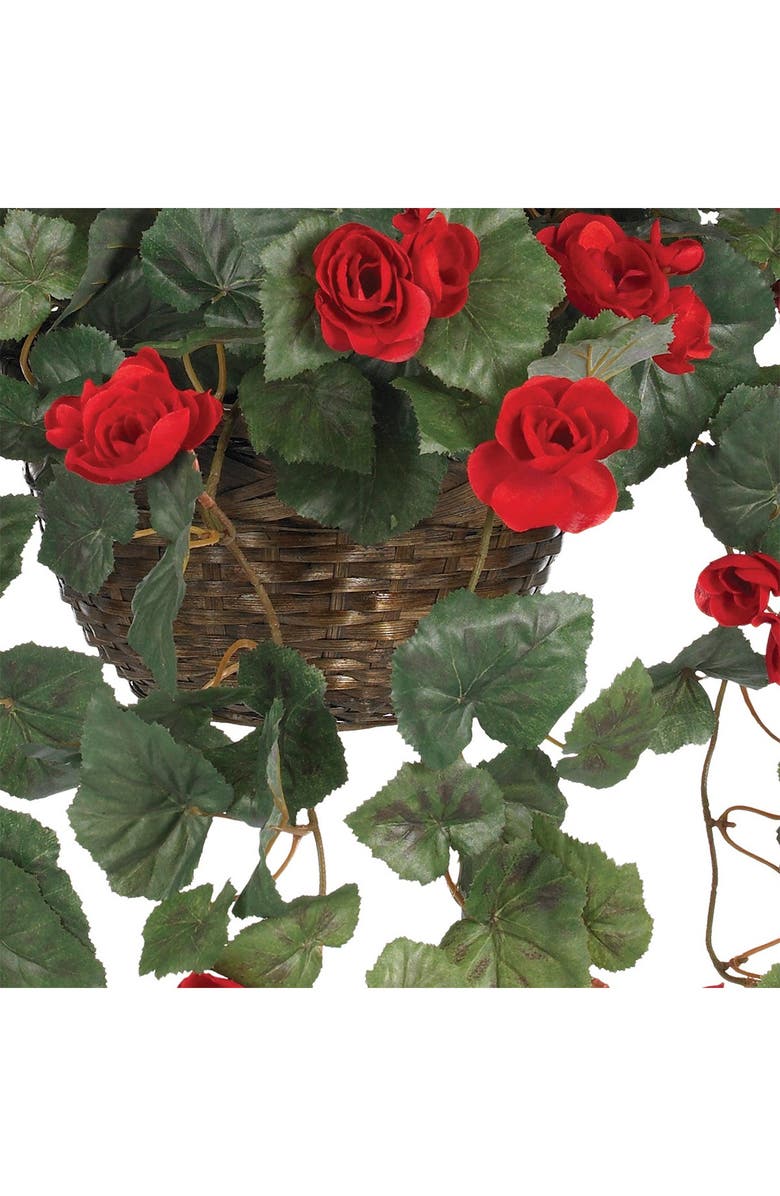 NEARLY NATURAL Begonia Hanging Basket, Alternate, color,