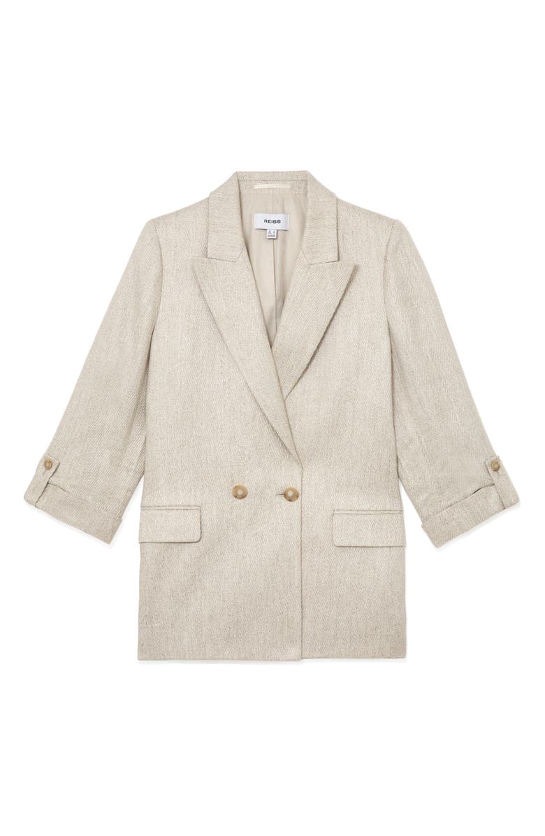 Reiss Double Breasted Blazer, Alternate, color, Neutral