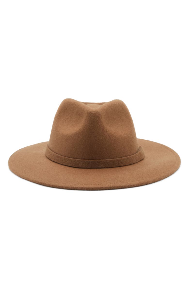 MANGO Wool Felt Fedora, Main, color, Medium Brown