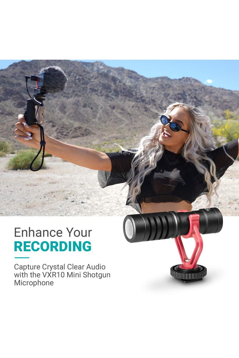 PR-2-PM Smartphone Video Rig with Shotgun Microphone, Grip Handle, & Wrist Strap for Smartphones, Alternate, color, Black