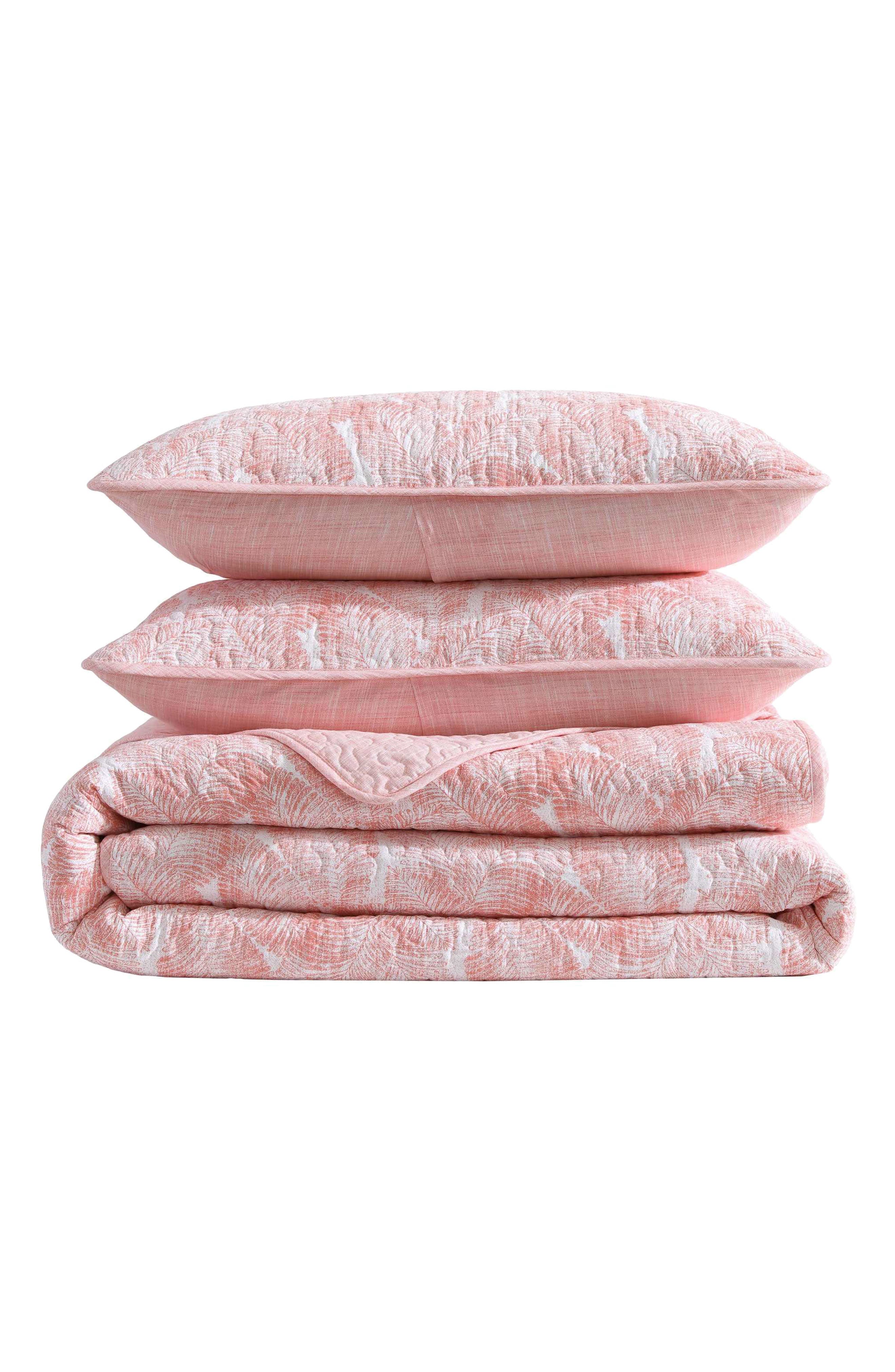 Tommy Bahama Distressed Water Leaves Cotton Quilt Set