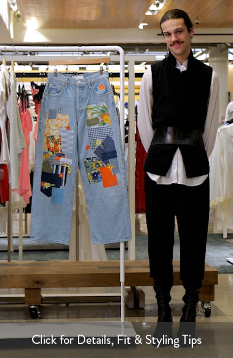 Spinner Flood Patchwork Straight Leg Jeans, sales video thumbnail