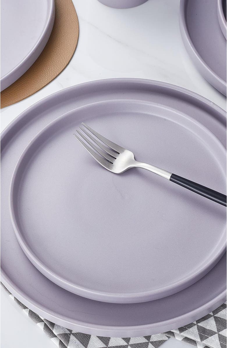 Stone Lain Cleo Stoneware 16-Piece Dinnerware Set, Alternate, color, Light Gray