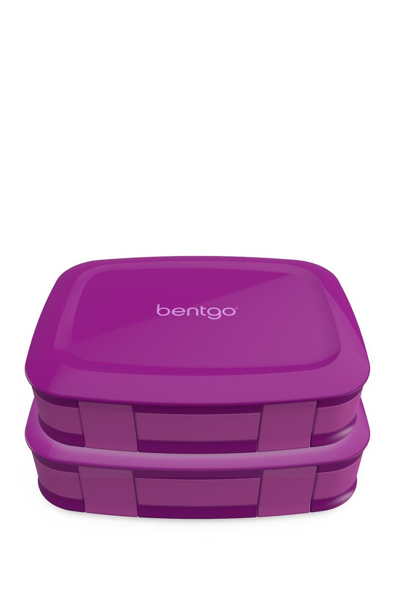 2-Pack of Fresh Leak-Proof Versatile 4-Compartment Bento-Style Lunch Box - Aqua, Alternate, color, PURPLE