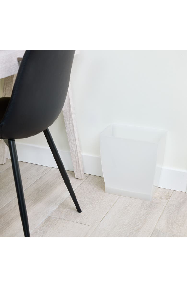 iDesign Small Rectangular Bathroom Trash Cans - Set of 4 - Gray, Alternate, color, Frost