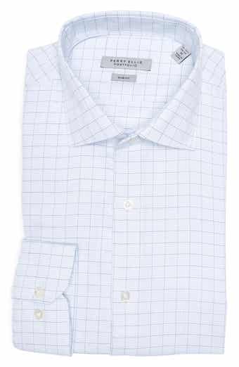 Perry Ellis Slim Fit Textured Windowpane Check Shirt