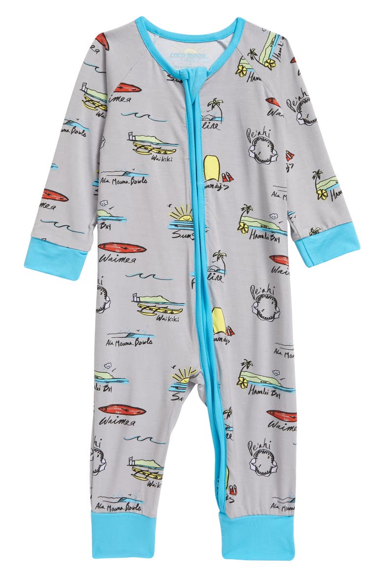 Surf Report Romper, Main, color, GRAY
