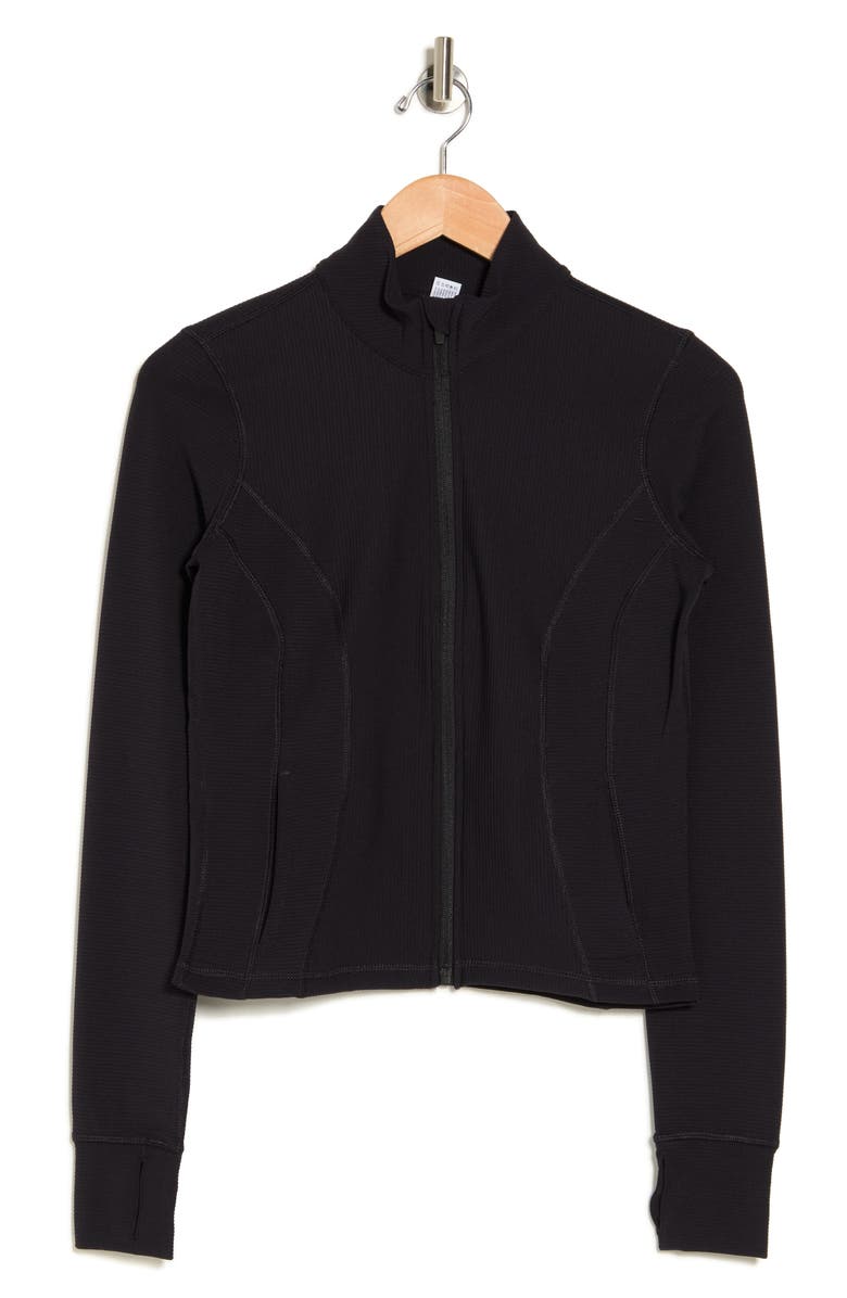 90 DEGREE BY REFLEX Rib Interlink Zip Front Active Jacket, Alternate, color, 