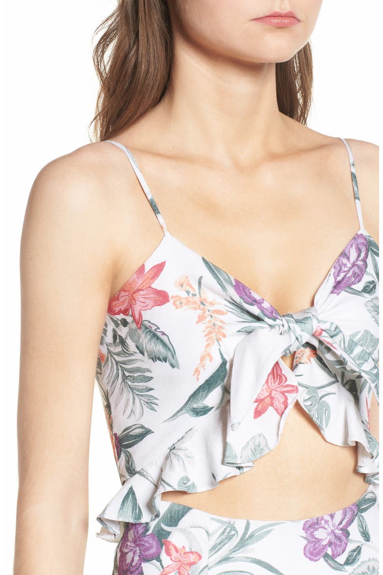 Mahari Cutout Midi Dress, Alternate, color, IVORY TROPICAL