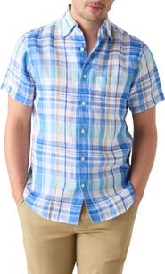 Robert Talbott Morgan Plaid Linen Short Sleeve Shirt