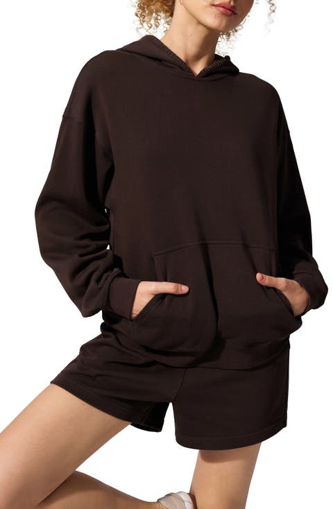 SILKERRY Oversized Seamflow Douceur Stand Collar with Half-Zip Hoodie