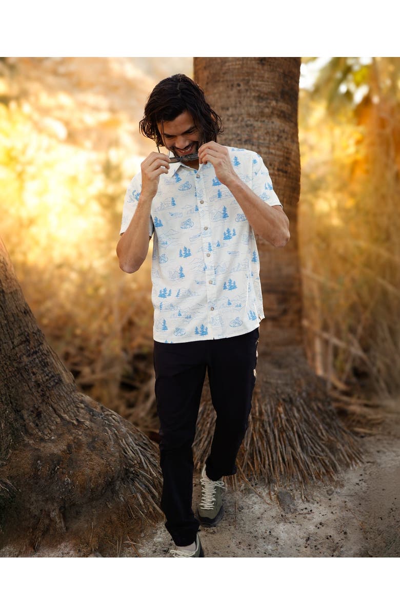 tentree Redwood Shirt, Alternate, color, Whiteoakheather/Lake Sasquatch