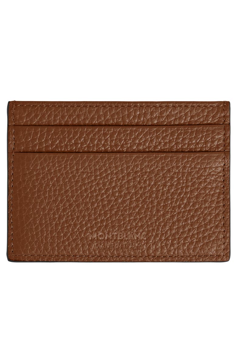 Montblanc Sartorial Grain Leather Card Holder, Alternate, color, Brown