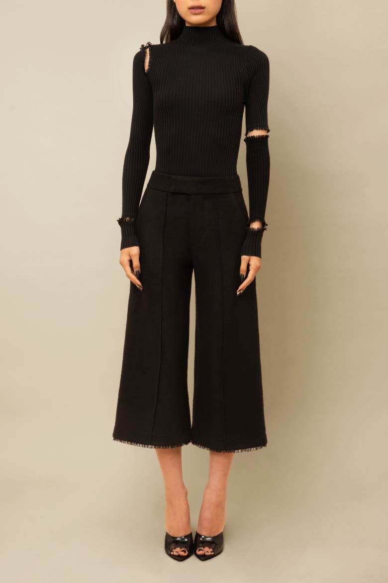 Salem Sleek Fitted Lightweight Knit Sweater, Alternate, color, Black