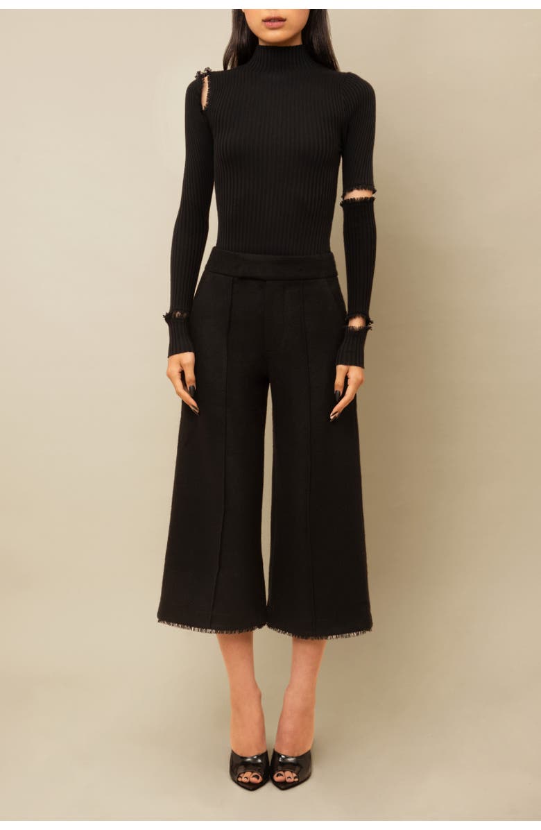 Contessa Mills Salem Sleek Fitted Lightweight Knit Sweater, Alternate, color, Black