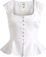Reformation Paolina Linen Peplum Top