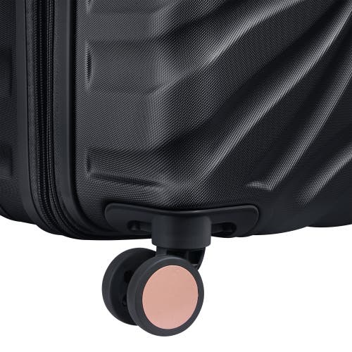 Delsey Paris Alexis Hardside 3-piece (21"/25"/29") Expandable Spinner Luggage Set In Black/rose Gold