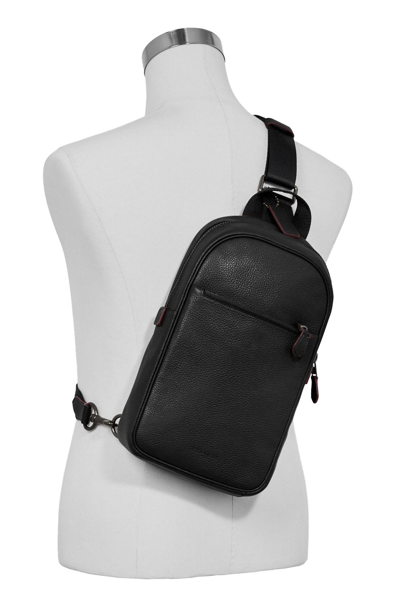 COACH Metropolitan Leather Sling Backpack, Alternate, color, 