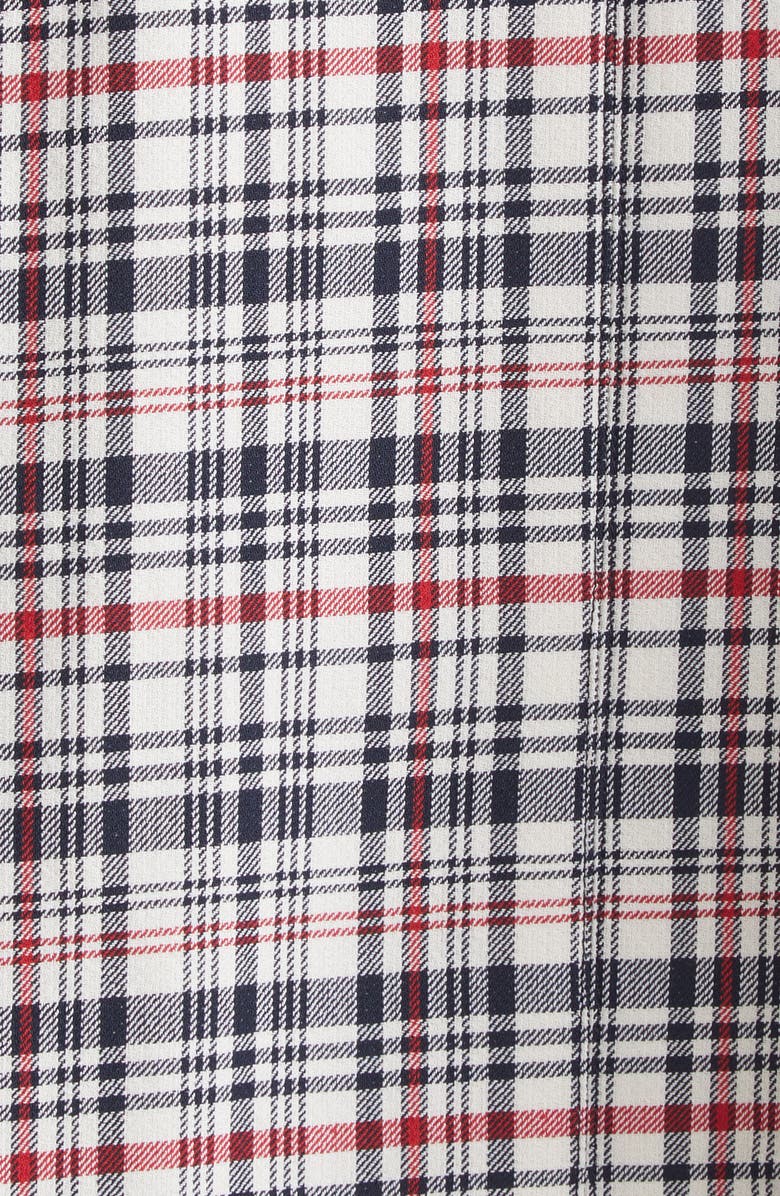 Victoria Beckham Relaxed Plaid Cotton & Virgin Wool Cocoon Shacket, Alternate, color, White/ Blue/ Red