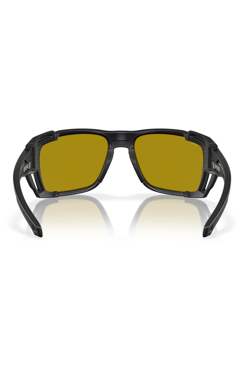 King Tide 8 60mm Polarized Rectangular Sunglasses, Alternate, color, BLACK SILVER