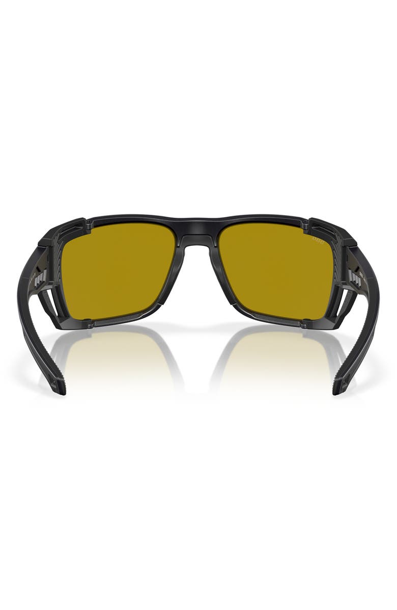 Costa Del Mar King Tide 8 60mm Polarized Rectangular Sunglasses, Alternate, color, Black Silver