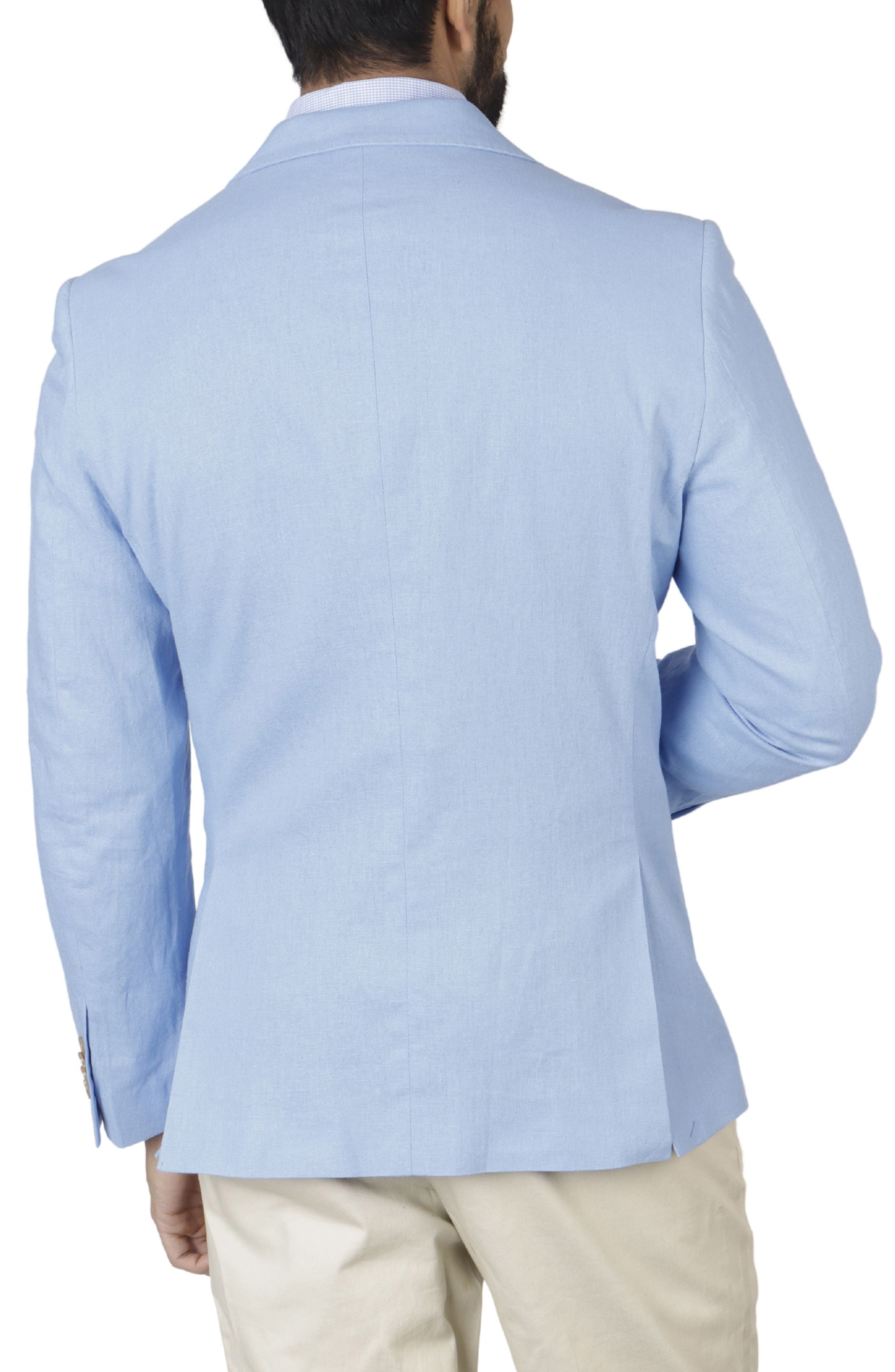 Solid Notch Lapel Linen Blend Sport Coat - image 2