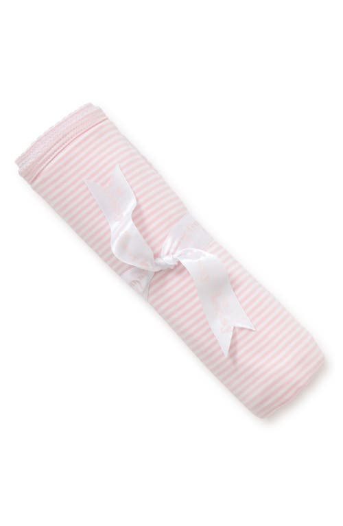 Kissy Kissy Simple Stripes Baby Receiving Blanket In Pink