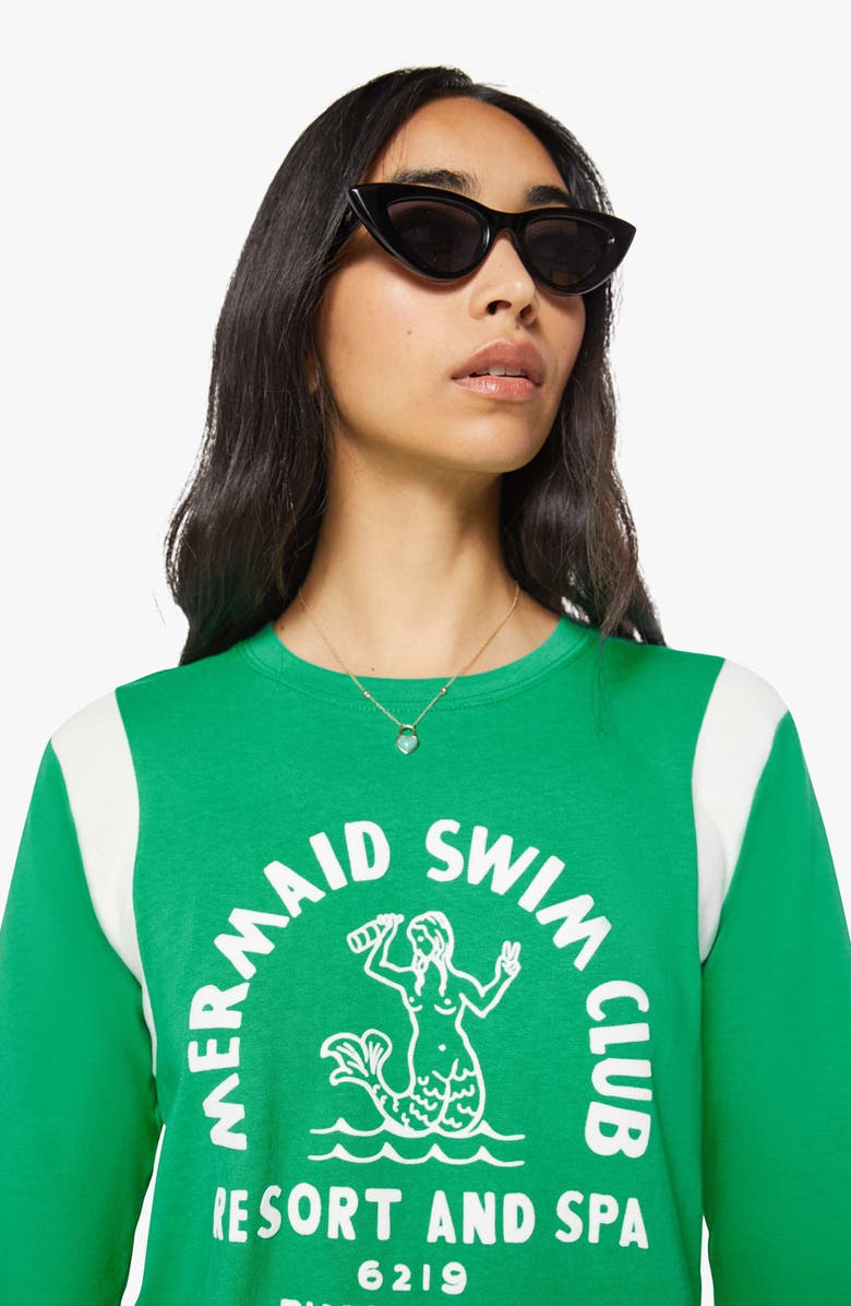 MOTHER The Better Half Graphic Cotton T-Shirt, Alternate, color, Mermaid Swim Club