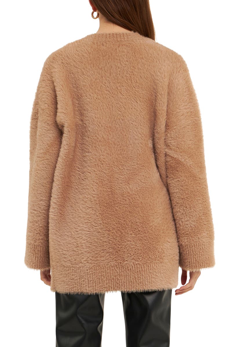 Grey Lab Feather Plush Cardigan, Alternate, color, 