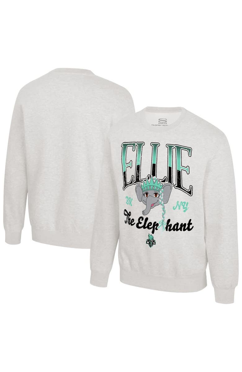 Stadium Essentials Unisex Stadium Essentials Oatmeal New York Liberty Sky High Mascot Fleece Crew Neck Sweatshirt, Main, color, Oatmeal