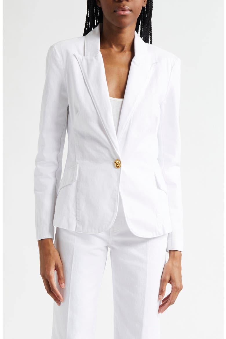 Baldwin Cotton Denim Blazer Jacket, Main, color, BLANC