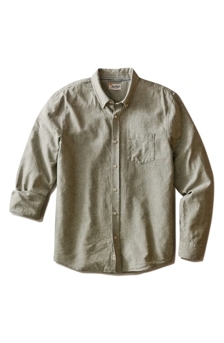 Marine Layer Better-than-Linen Hemp Blend Button-Down Shirt, Alternate, color, 