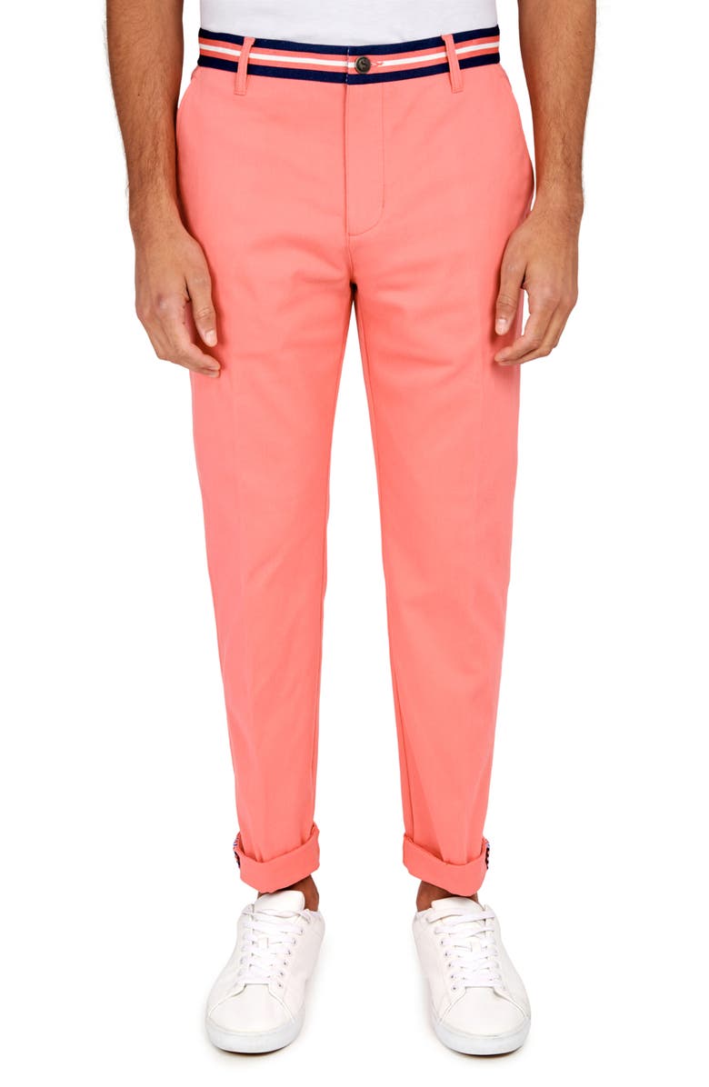 CONSTRUCT Slim Fit Solid Cotton Stretch Pants, Main, color, 