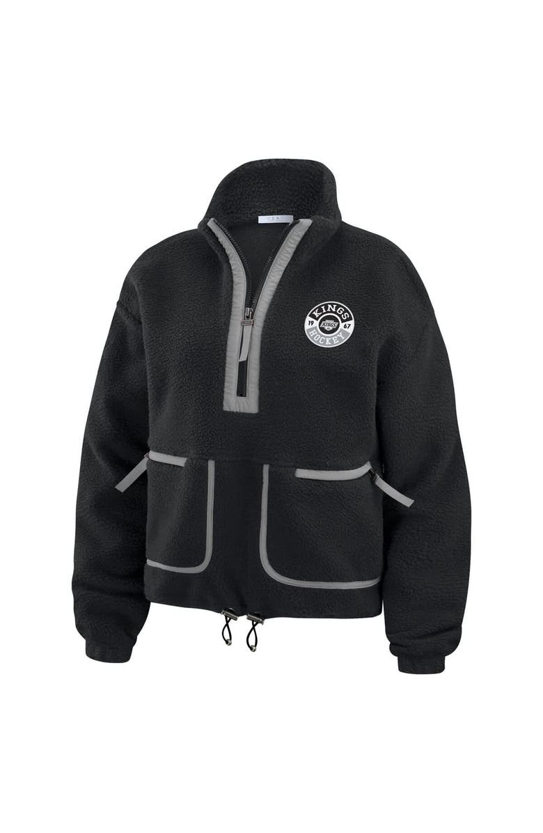 WEAR by Erin Andrews Women's WEAR by Erin Andrews  Black Los Angeles Kings Polar Fleece Half-Zip Jacket, Alternate, color, Black