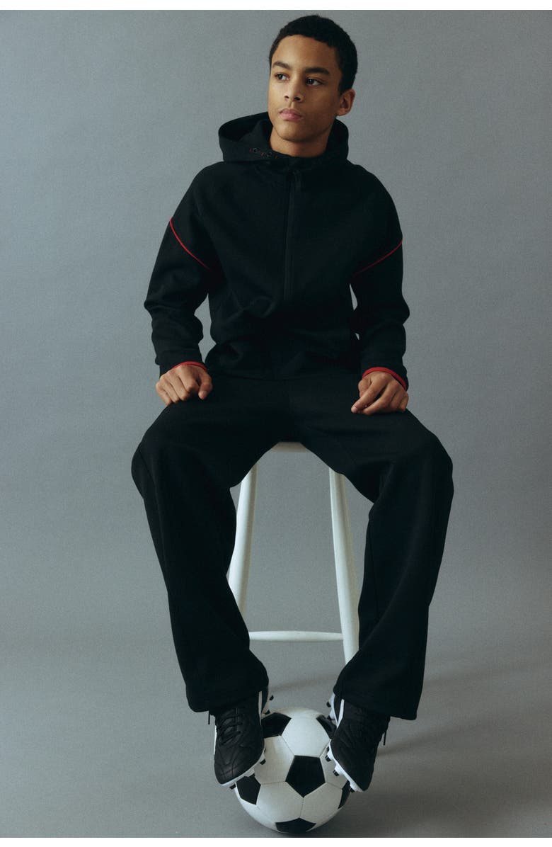 H&M Sports Zip-through Hoodie With Drymove, Alternate, color, Black