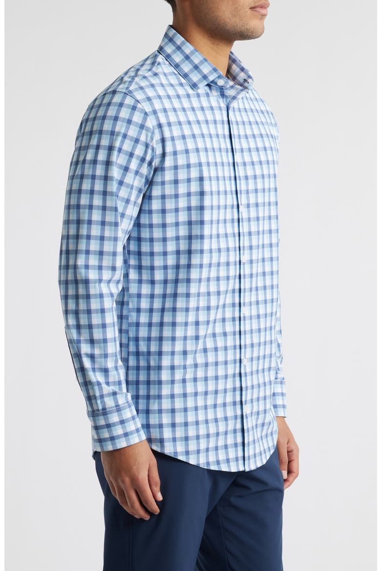 Leeward Trim Fit Button-Up Shirt, Alternate, color, COASTAL FJORD DYLAN PLAID