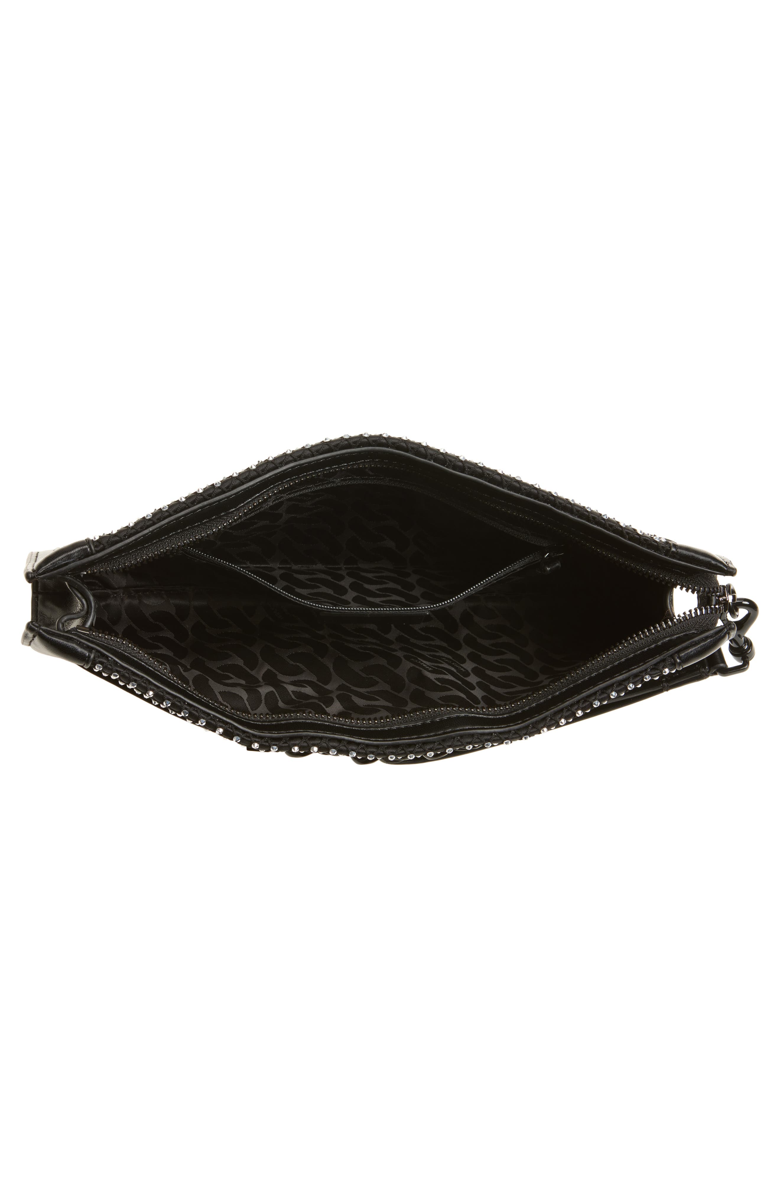 Rebecca Minkoff Curb Link Crystal Wristlet Clutch, Alternate, color, 
