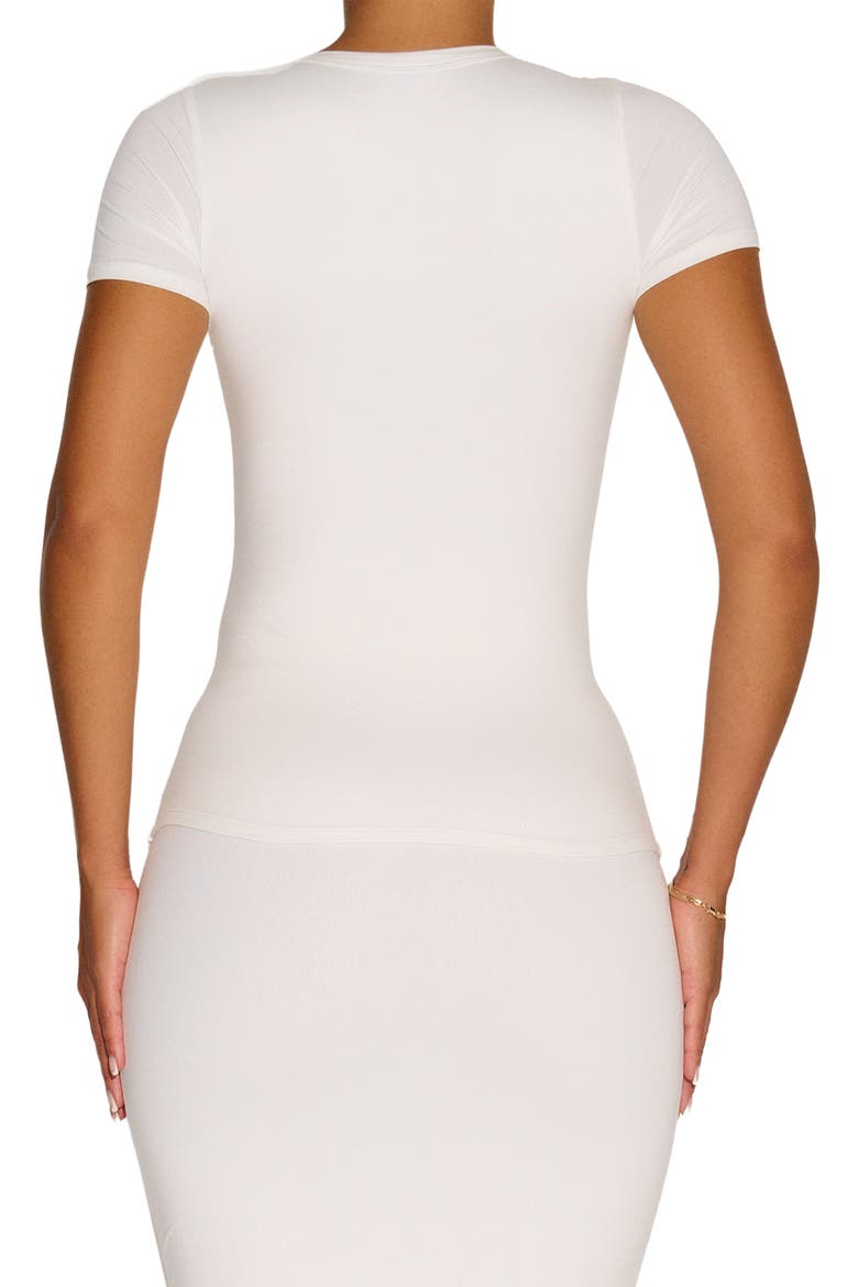 Bare Short Sleeve Crew Top, Alternate, color, WHITE