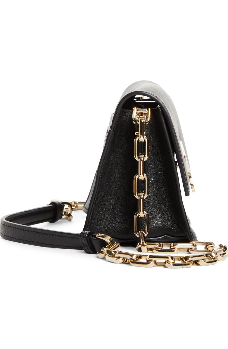 Christian Louboutin Bettina Leather Shoulder Bag, Alternate, color, Black/ Gold