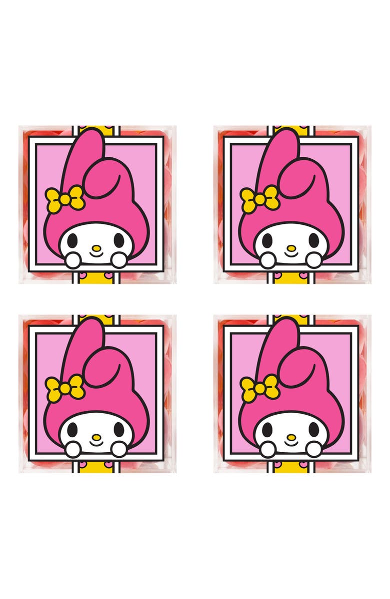 sugarfina My Melody<sup>™</sup> Strawberry Hearts Set of 4 Candy Cubes, Main, color, 