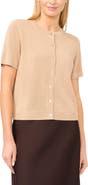 Halogen® Short Sleeve Button-Up Sweater