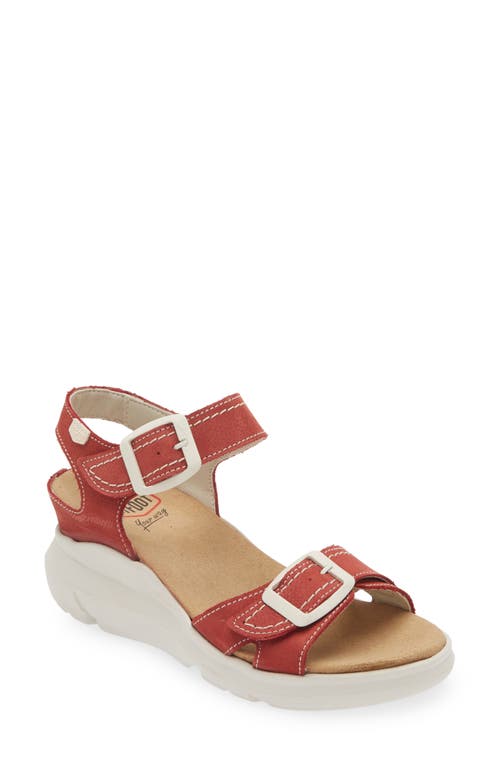 On Foot 80217 Orleans Wedge Sandal in Red 