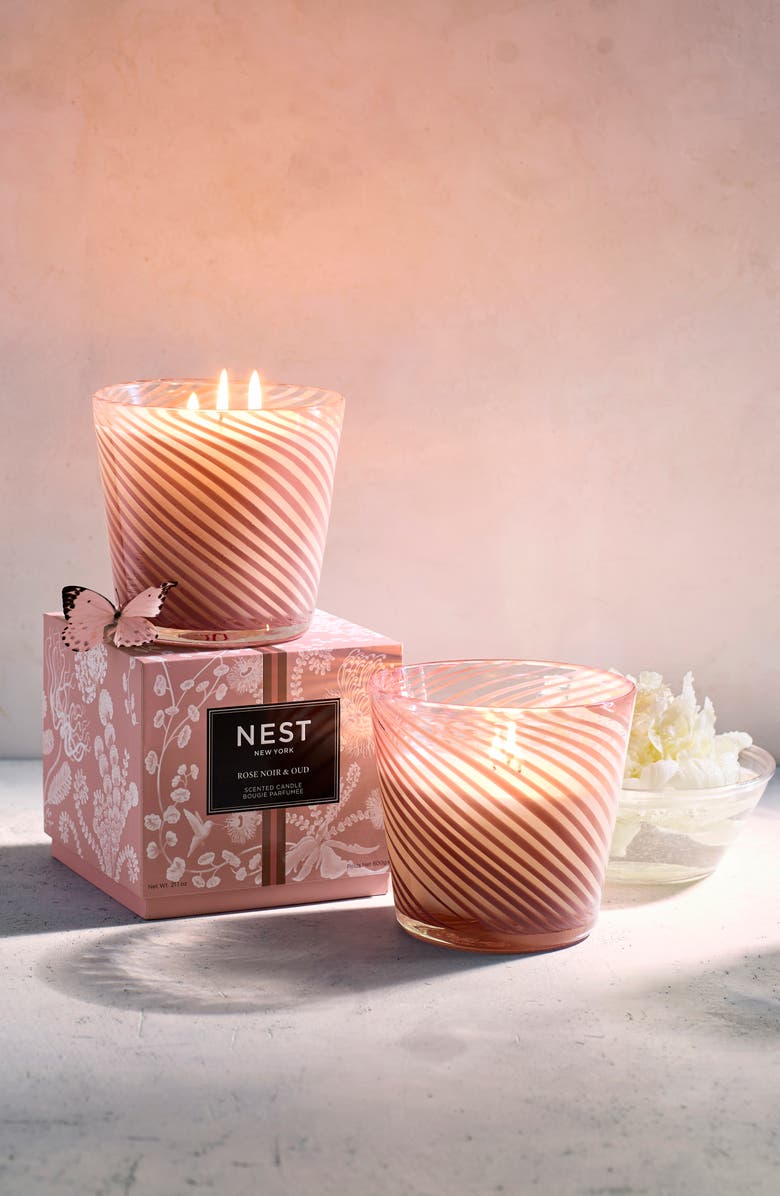 NEST New York Rose Noir & Oud 3-Wick Candle, Alternate, color, 