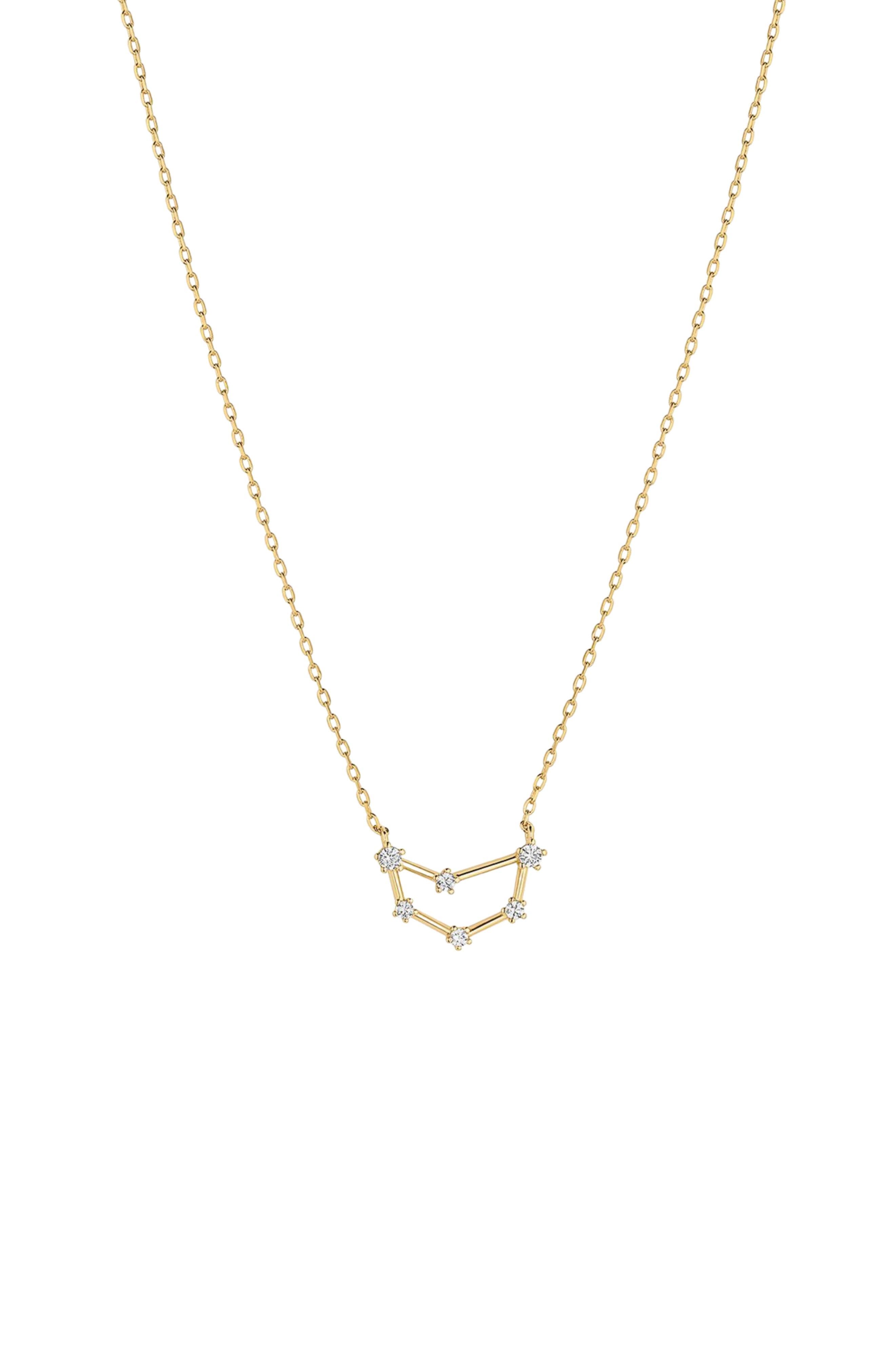 Bearfruit Jewelry 14k Gold Constellation Zodiac Necklace, 12 Zodiac Constellation Holiday Gift Idea