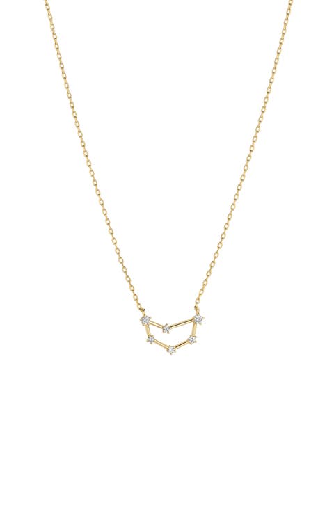 14k Gold Constellation Zodiac Necklace, 12 Zodiac Constellation Holiday Gift Idea