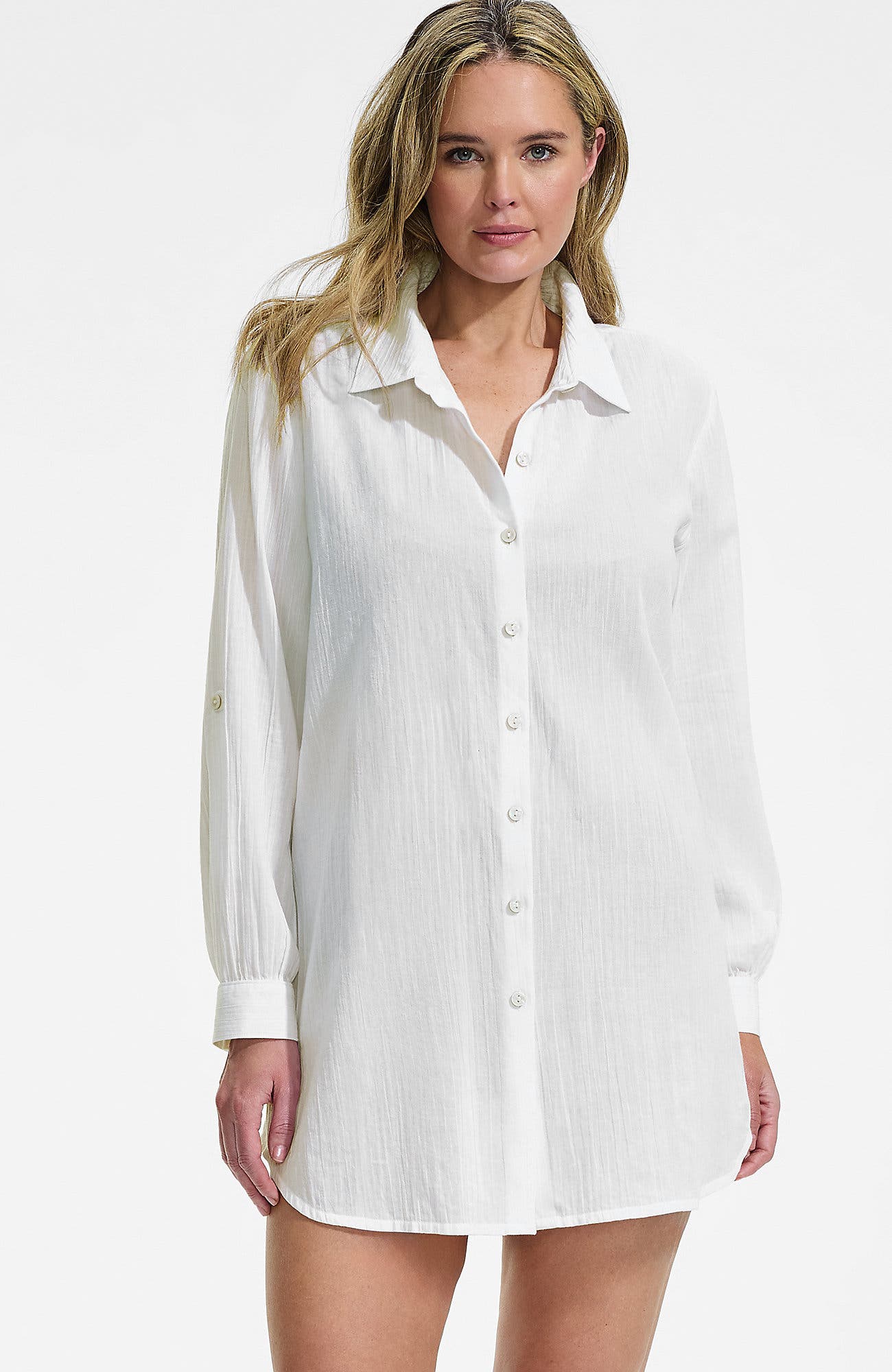 New Button-Up Shirt Cover-Up Dress