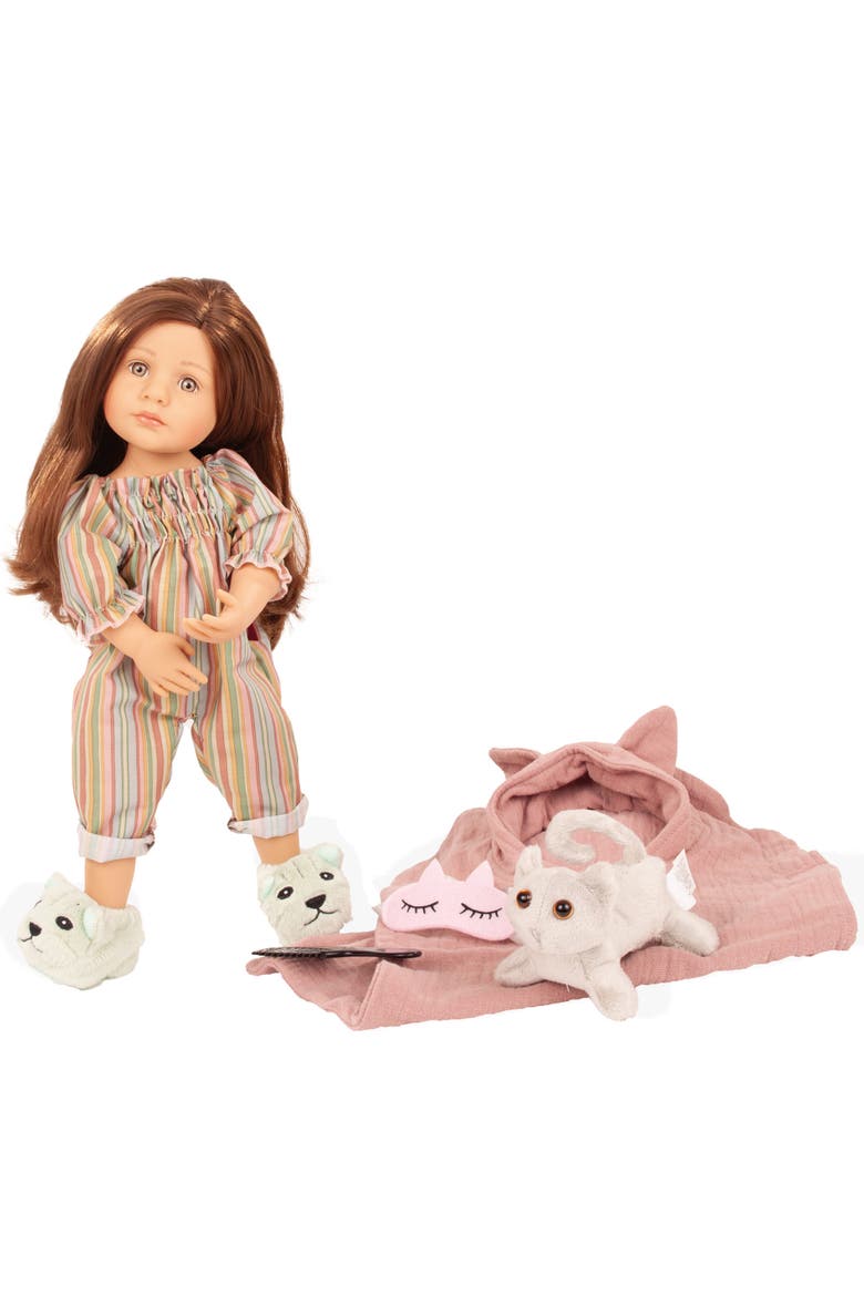 Little Kidz, Grete PJ Party, 14 Inch Standing Posable Doll, Kids 3+, Main, color, Multicolored