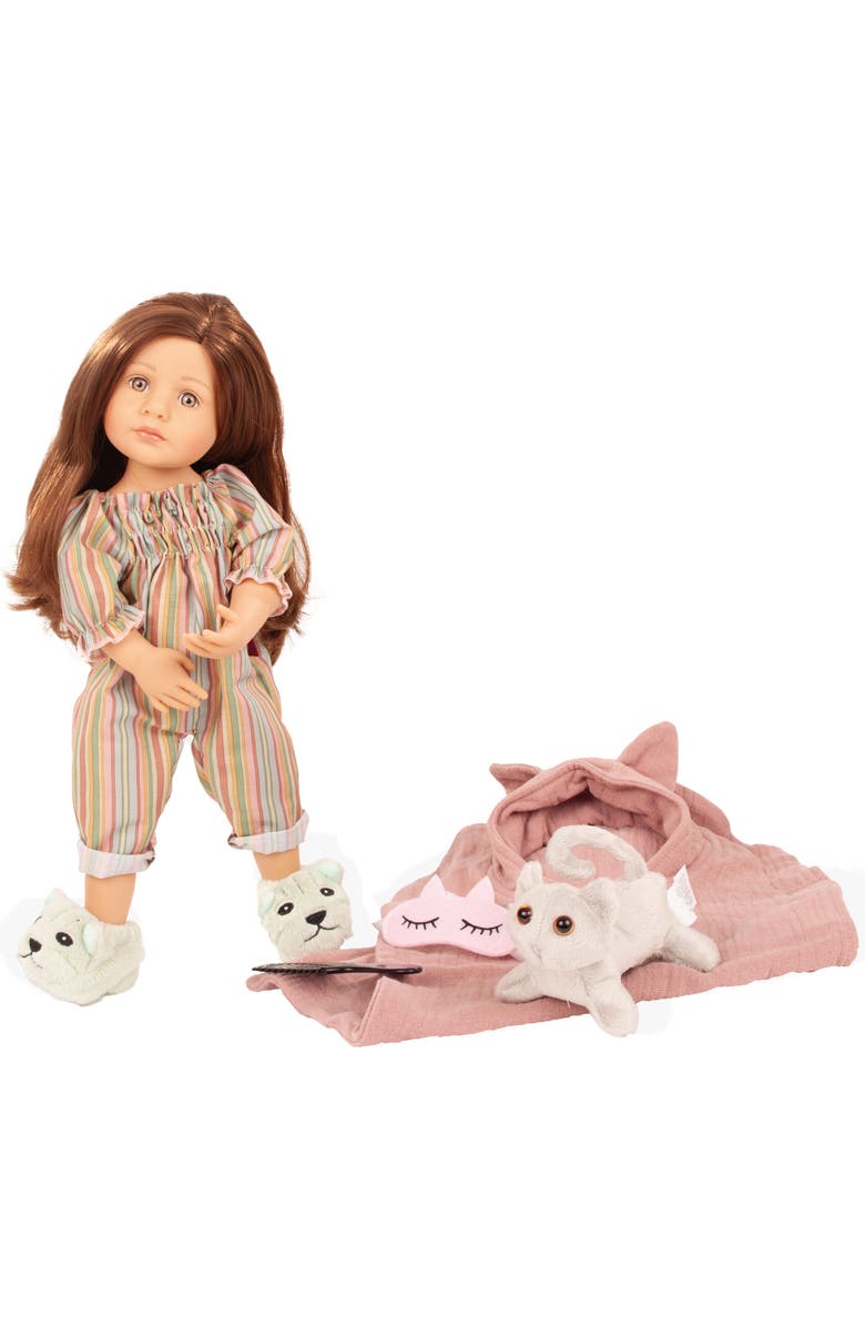 Gotz Little Kidz, Grete PJ Party, 14 Inch Standing Posable Doll, Kids 3+, Main, color, Multicolored