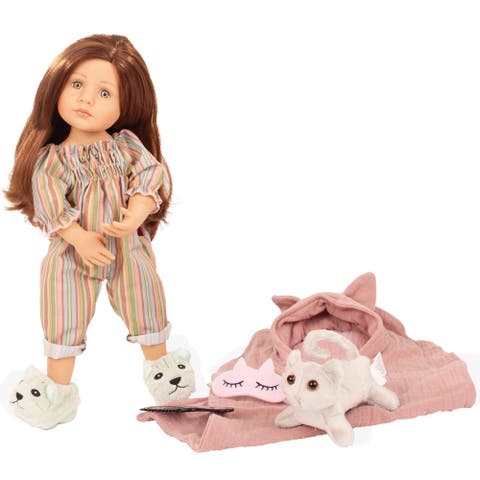 Little Kidz, Grete PJ Party, 14 Inch Standing Posable Doll, Kids 3+